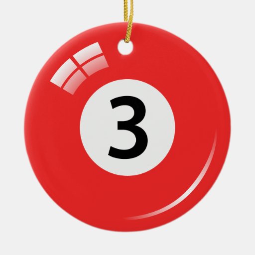 Number three pool ball ornament double sided Zazzle