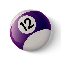 NUMBER TWELVE BILLIARDS BALL buttons by dgpaulart NUMBER TWELVE BILLIARDS BALL buttons