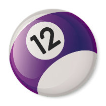 NUMBER TWELVE BILLIARDS BALL magnets by dgpaulart NUMBER TWELVE BILLIARDS BALL magnets