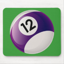 NUMBER TWELVE BILLIARDS BALL MOUSE PADS