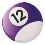 NUMBER TWELVE BILLIARDS BALL STICKER