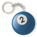 NUMBER TWO BILLIARDS BALL KEYCHAIN