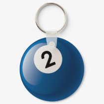 NUMBER TWO BILLIARDS BALL keychains