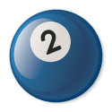 NUMBER TWO BILLIARDS BALL magnets