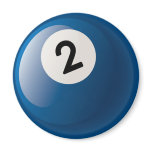 NUMBER TWO BILLIARDS BALL FRIDGE MAGNETS
