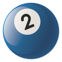 NUMBER TWO BILLIARDS BALL STICKER