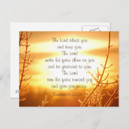 Numbers 6 24 26 Lord S Blessing Bible Verse Postcard Zazzle