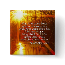 NUMBERS 6:24 BIBLE VERSE - MAY THE LORD BLESS YOU PINBACK BUTTON