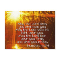 NUMBERS 6:24 BIBLE VERSE - MAY THE LORD BLESS YOU POSTCARD