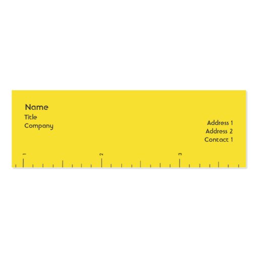 Numbers - Skinny Business Card Templates (front side)