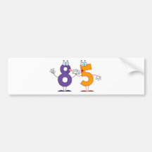 Número feliz 85 pegatina de parachoque