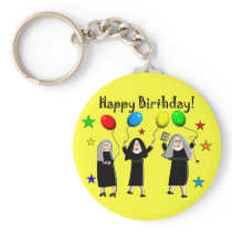 Nun Happy Birthday Cards & Gifts Keychains