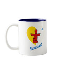 Nunavut Flag Heart with Name Mugs