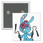 Nunchaku Rabbit 2inch Square Button