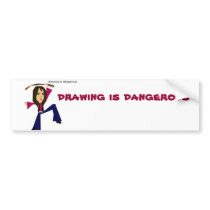 nunchucks, drawing is dangerous bumper stickers by mizjorgieo nunchucks, drawing is dangerous bumper stickers
