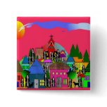 "Nuns of the Village" Whimsical Art Gifts buttons