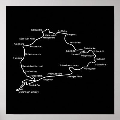 Nurburgring map with turn names AKA directions
