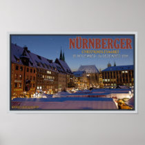 Nürnberg Christkindlesmarkt at Night Print