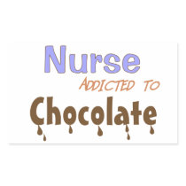 Nurse Addicted To Chocolate Rectangular Sticker