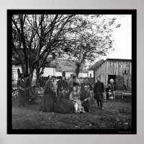 Nurse and Officers of the Sanitary Commission 1864 Print
