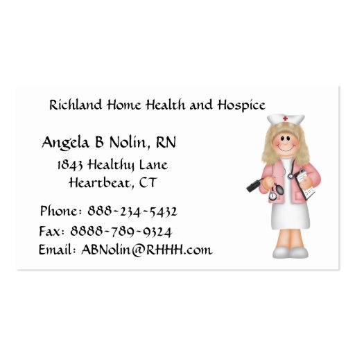Nurse Business Cards (front side)