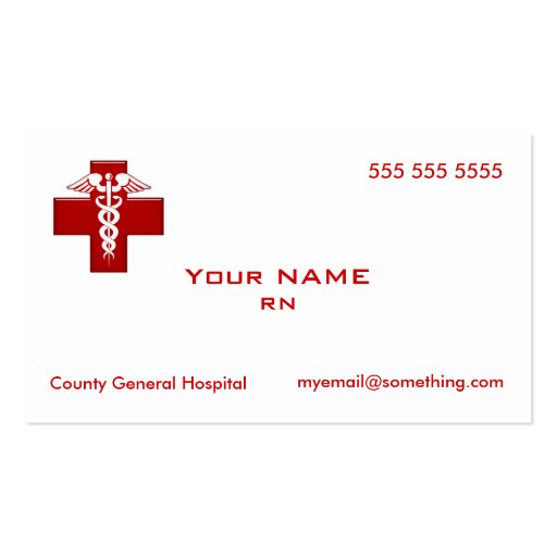 Nurse Caduceus Business Card Templates