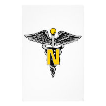 Nurse Caduceus Personalized Stationery