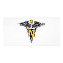 Nurse Caduceus Customized Photo Card