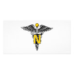Nurse Caduceus Customized Photo Card