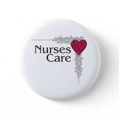 nurse care heart pinback buttons