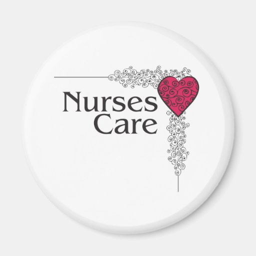 nurse care heart fridge magnets