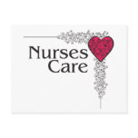 nurse care heart postcards