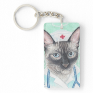 nurse cat key chain Single-Sided rectangular acrylic keychain