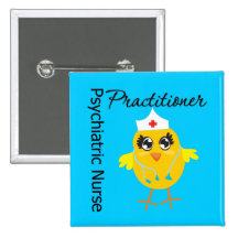 Nurse Chick v1 Psychiatric Nurse Practitioner Button