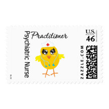 Nurse Chick v1 Psychiatric Nurse Practitioner Postage Stamps