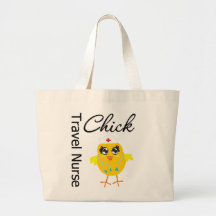 Nurse Chick v1 Travel Nurse Tote Bags