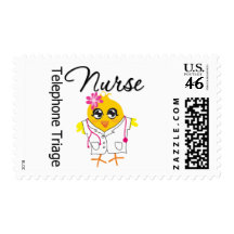 Nurse Chick v2 Telephone Triage Nurse Postage Stamp