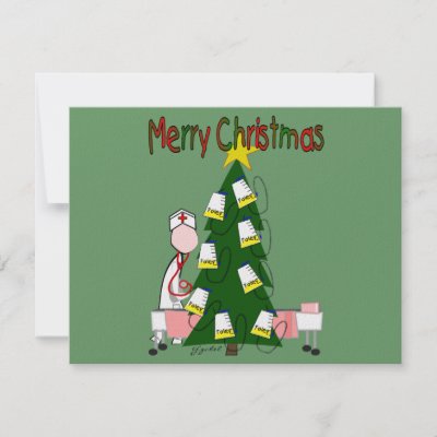 Nurse Christmas Design "Merry Christmas" invitations