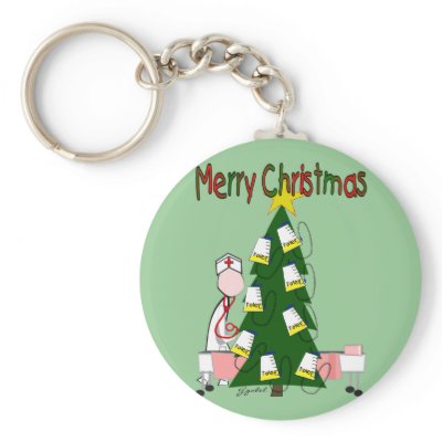 Nurse Christmas Design "Merry Christmas" keychains