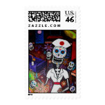 nurse day of the dead painting stamp