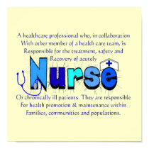 "Nurse" Definition Art--Ready for Framing posters