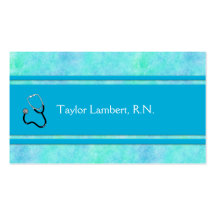 Nurse / Doctor / Medical Blue Watercolor Business Cards