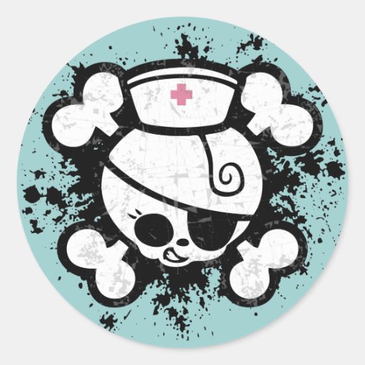 Nurse Dolly Splat Round Stickers