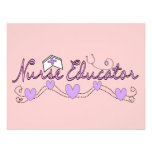 Nurse Educator Pink Hearts Design Invitations