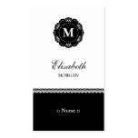 Nurse Elegant Black Lace Monogram Business Cards