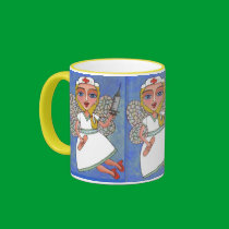 Nurse Fairy - mug by folkartblonde Nurse Fairy - mug