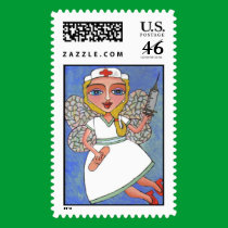 Nurse Fairy - postage stamp stamps