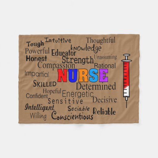 Nurse Fleece Blanket Describing Words Brown Zazzle