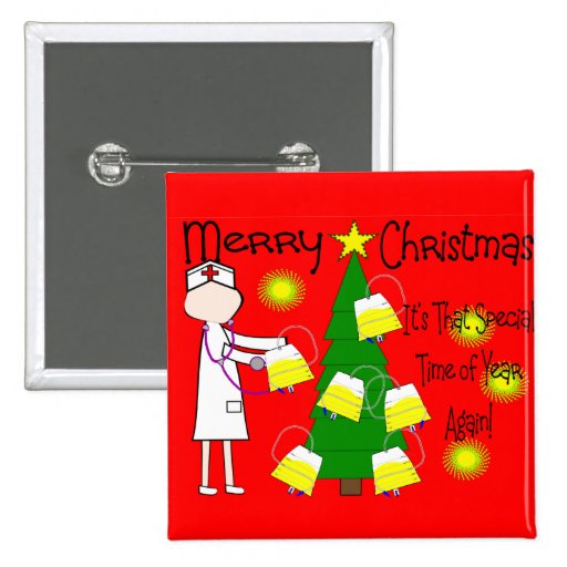 Nurse Funny and Twisted Christmas Humor Button | Zazzle