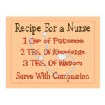 Nurse Gifts "Recipe For a Nurse" Post Card
